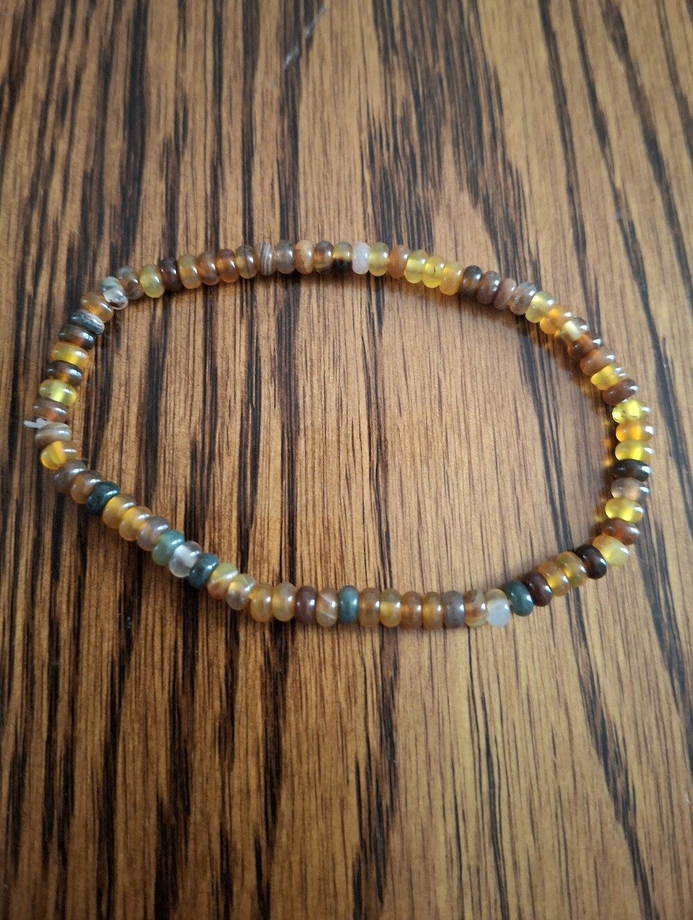 Earthtone Agate Natural 4mm Beaded Stretchy Bracelet 7"